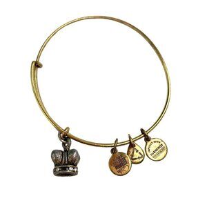 Alex and Ani Crystal Crown Charm Bracelet - Gold/Silver, Expands 2"-3.5"